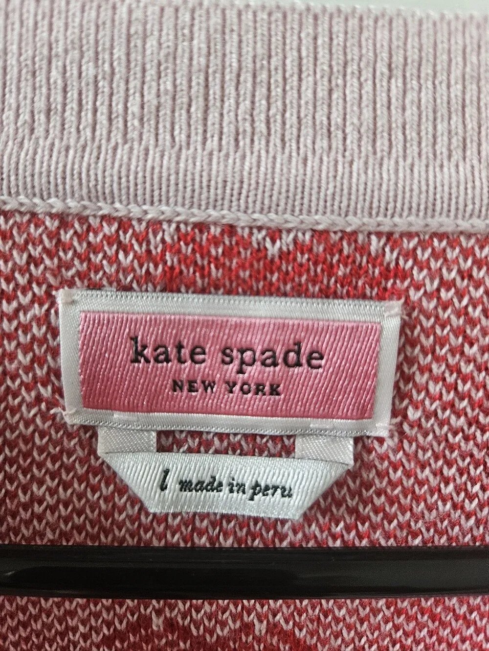 Kate Spade New York Perfect Heart Sweater in Chalk Pink & Red Size L